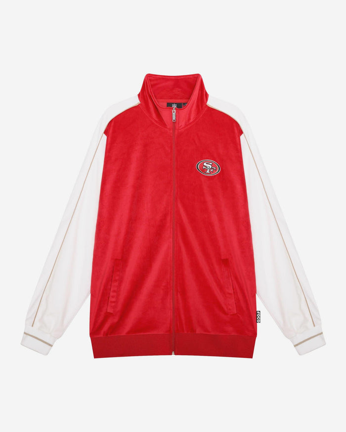 San Francisco 49ers Two Tone Velour Zip Up Top FOCO S - FOCO.com