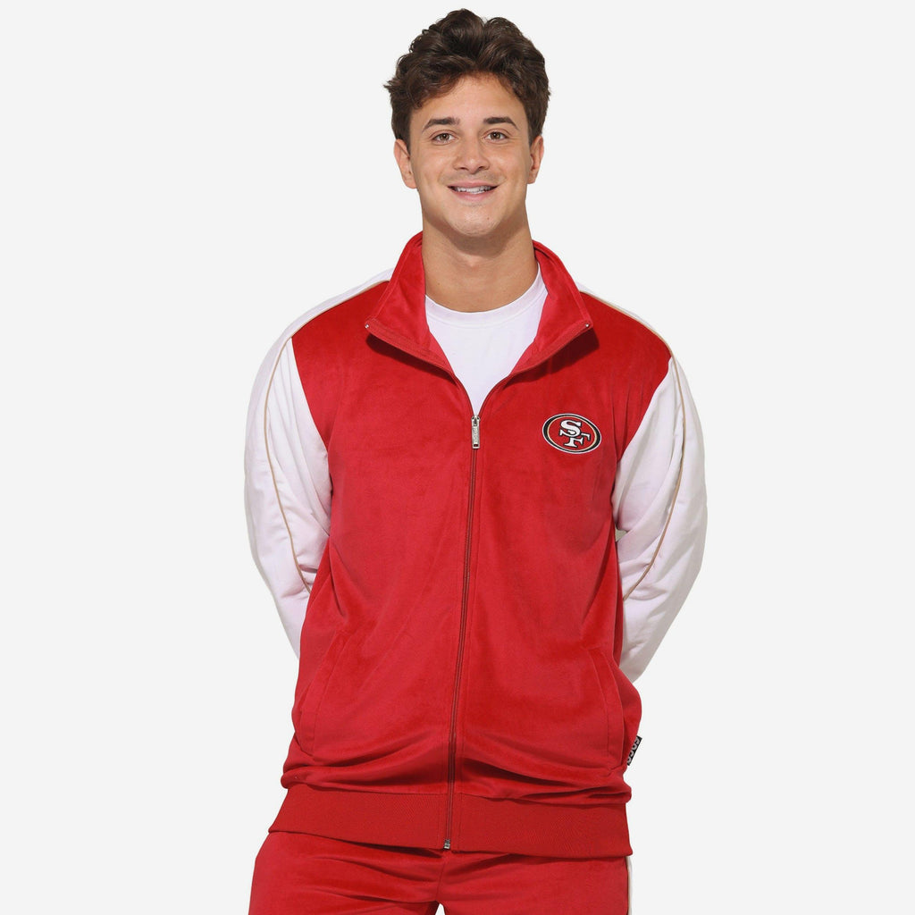 San Francisco 49ers Two Tone Velour Zip Up Top FOCO S - FOCO.com