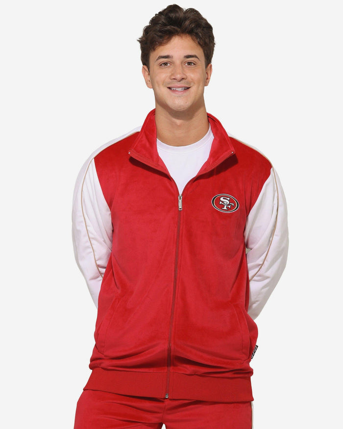 San Francisco 49ers Two Tone Velour Zip Up Top FOCO S - FOCO.com