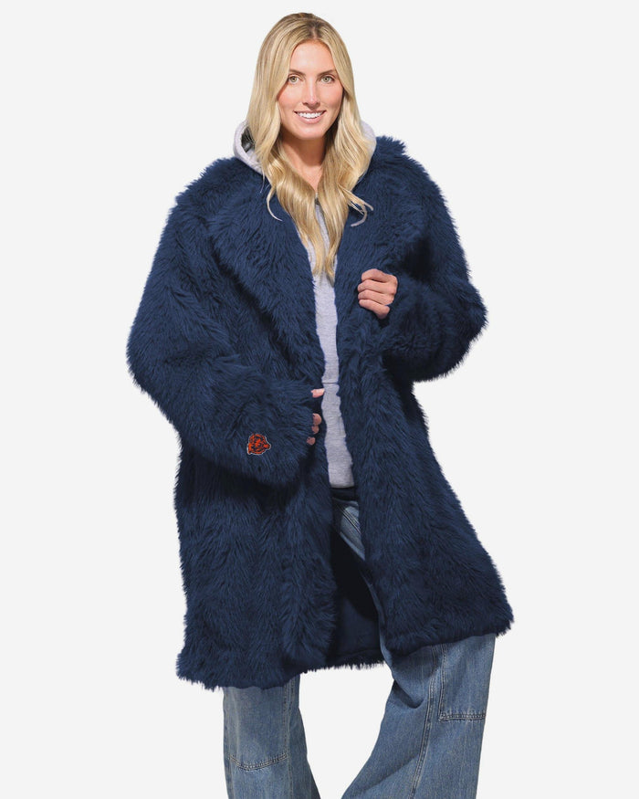 Chicago Bears Faux Fur Long Jacket FOCO XS/S - FOCO.com