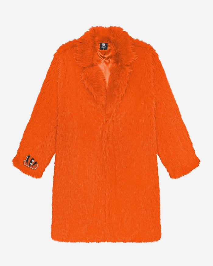 Cincinnati Bengals Faux Fur Long Jacket FOCO XS/S - FOCO.com