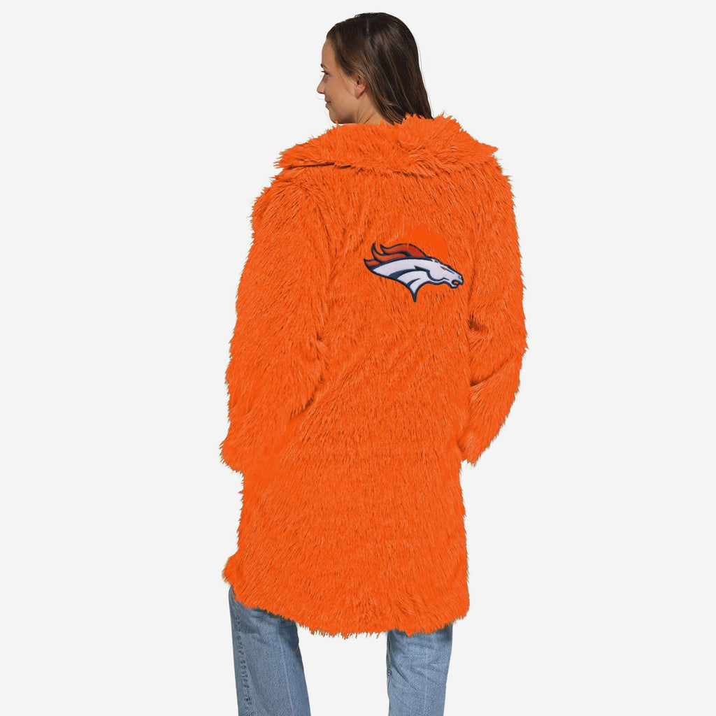 Denver Broncos Faux Fur Long Jacket FOCO XS/S - FOCO.com