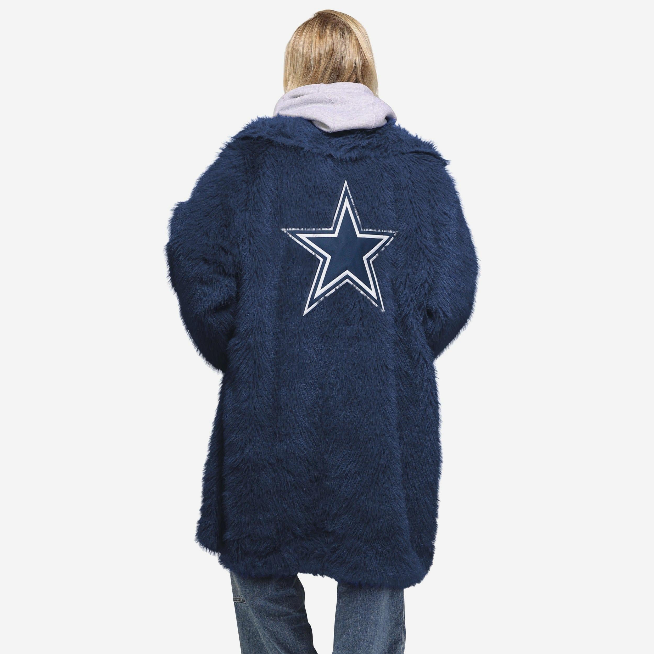 FOCO Dallas Cowboys Fleece-Lined Clogs XL 11-12 Plush Cozy Fanwear Dallas Cowboys Faux Fur Long Jacket FOCO main image 3