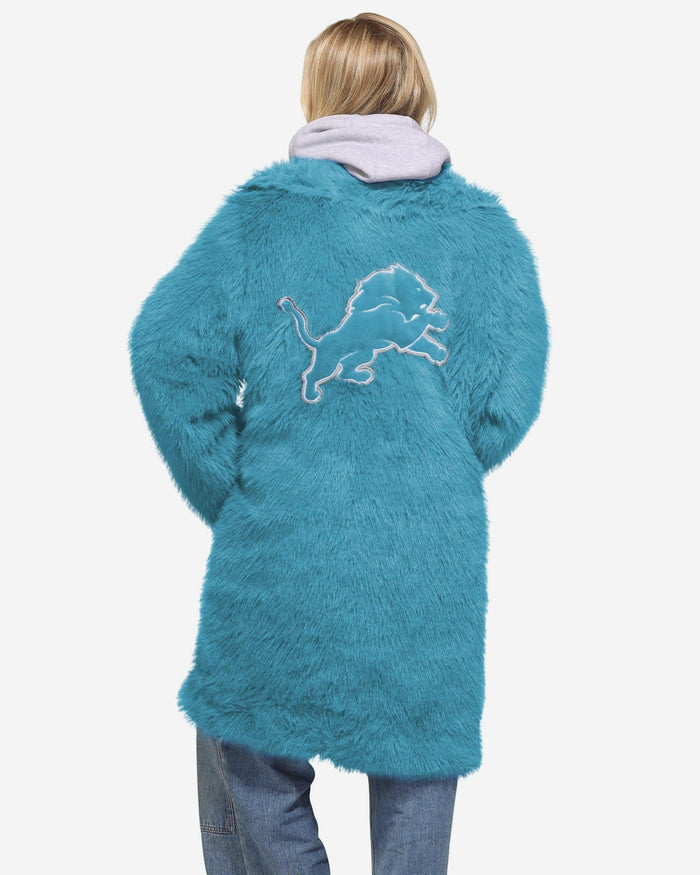 Detroit Lions Faux Fur Long Jacket FOCO XS/S - FOCO.com