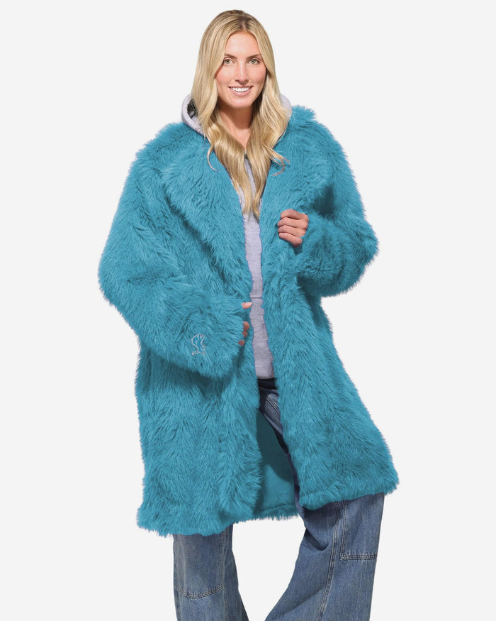 Detroit Lions Faux Fur Long Jacket FOCO XS/S - FOCO.com