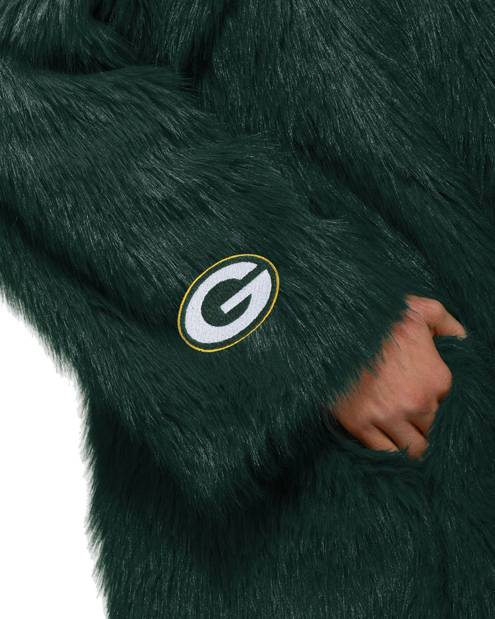 Green Bay Packers Faux Fur Long Jacket FOCO XS/S - FOCO.com
