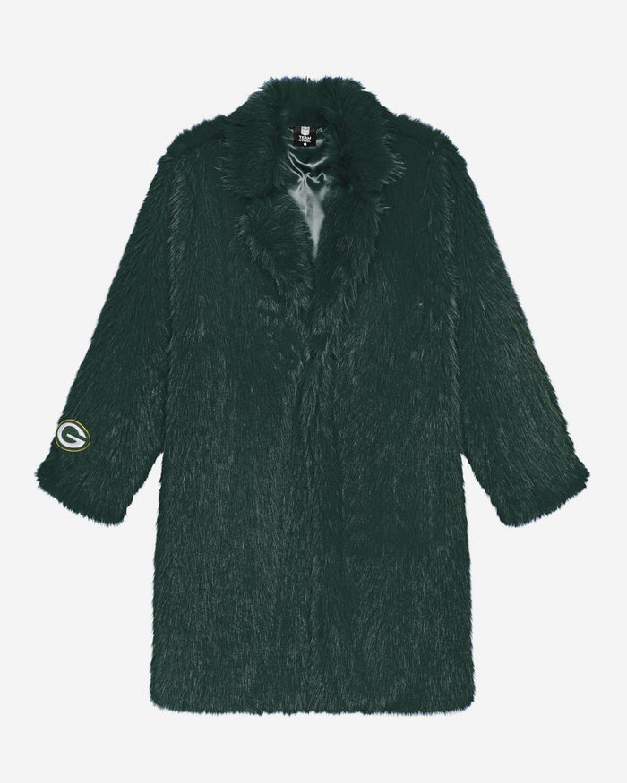 Green Bay Packers Faux Fur Long Jacket FOCO XS/S - FOCO.com