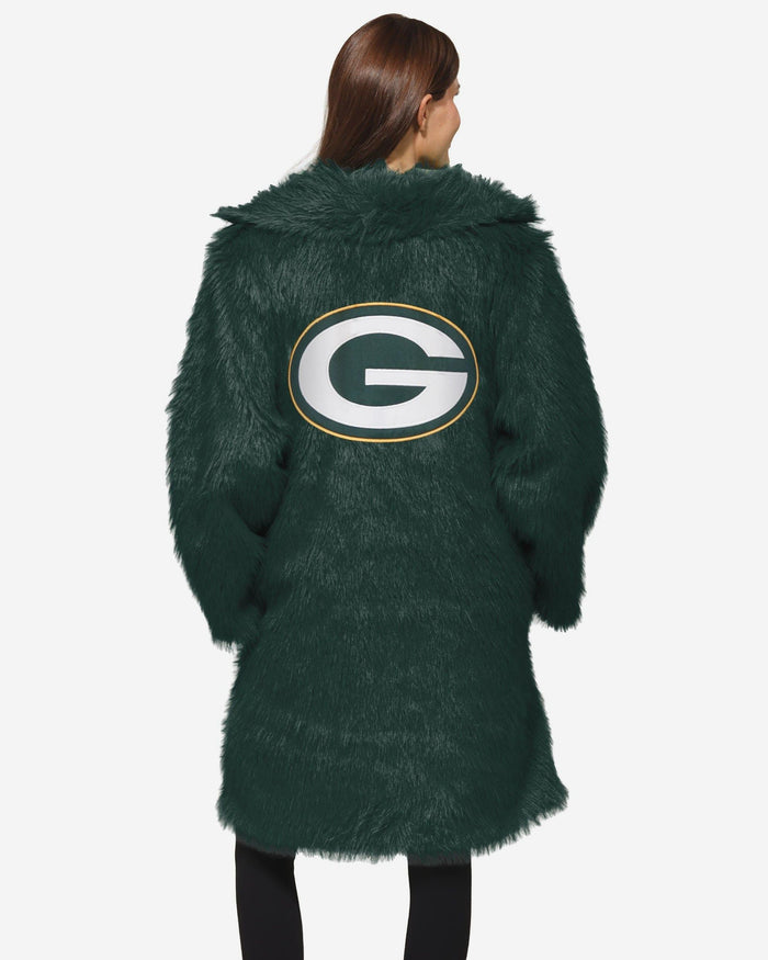 Green Bay Packers Faux Fur Long Jacket FOCO XS/S - FOCO.com