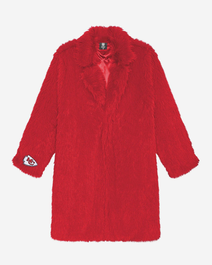 Kansas City Chiefs Faux Fur Long Jacket FOCO XS/S - FOCO.com