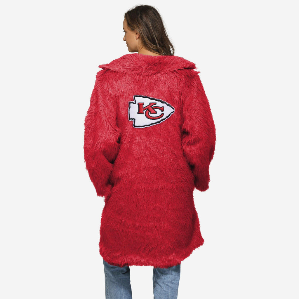 Kansas City Chiefs Faux Fur Long Jacket FOCO XS/S - FOCO.com