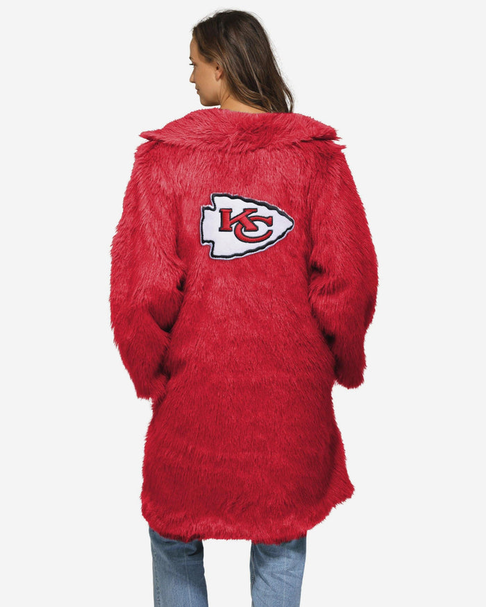 Kansas City Chiefs Faux Fur Long Jacket FOCO XS/S - FOCO.com