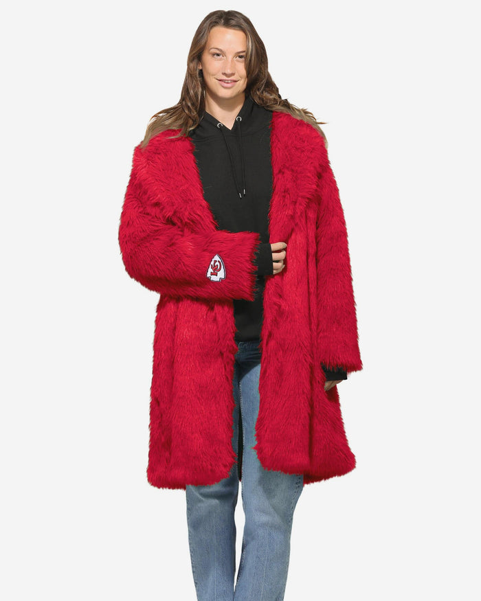 Kansas City Chiefs Faux Fur Long Jacket FOCO XS/S - FOCO.com