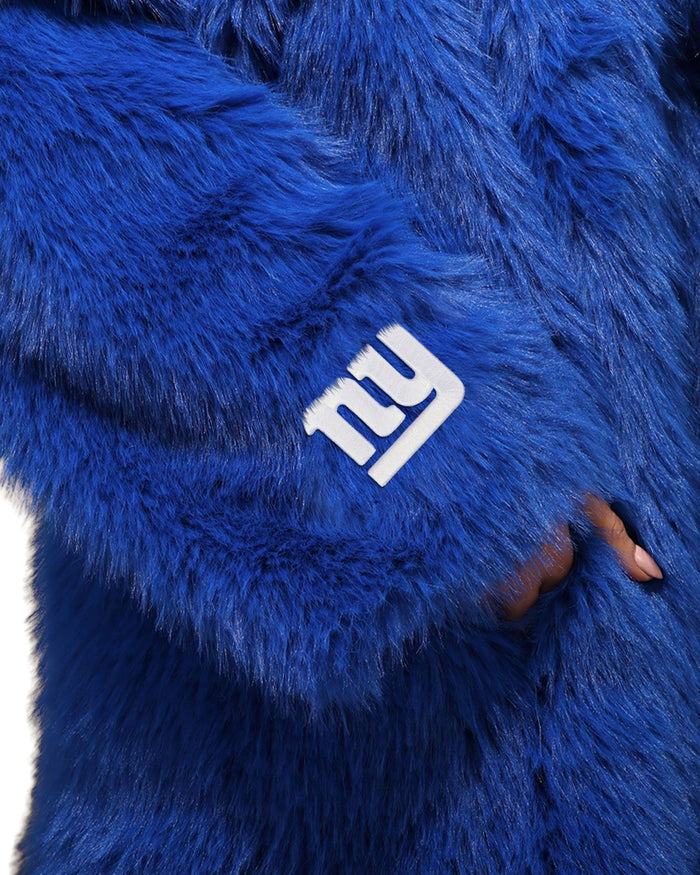 New York Giants Faux Fur Long Jacket FOCO XS/S - FOCO.com
