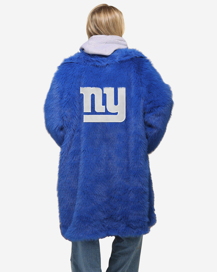New York Giants Faux Fur Long Jacket FOCO XS/S - FOCO.com
