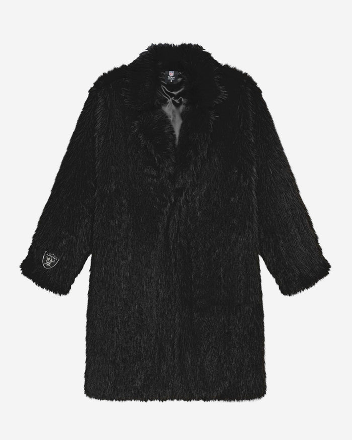 Las Vegas Raiders Faux Fur Long Jacket FOCO XS/S - FOCO.com