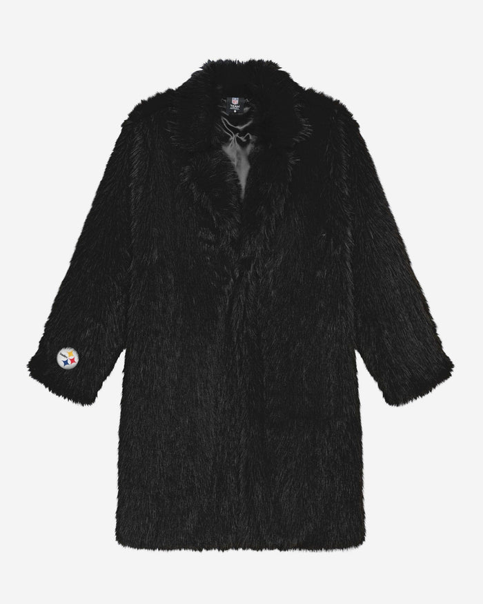 Pittsburgh Steelers Faux Fur Long Jacket FOCO XS/S - FOCO.com