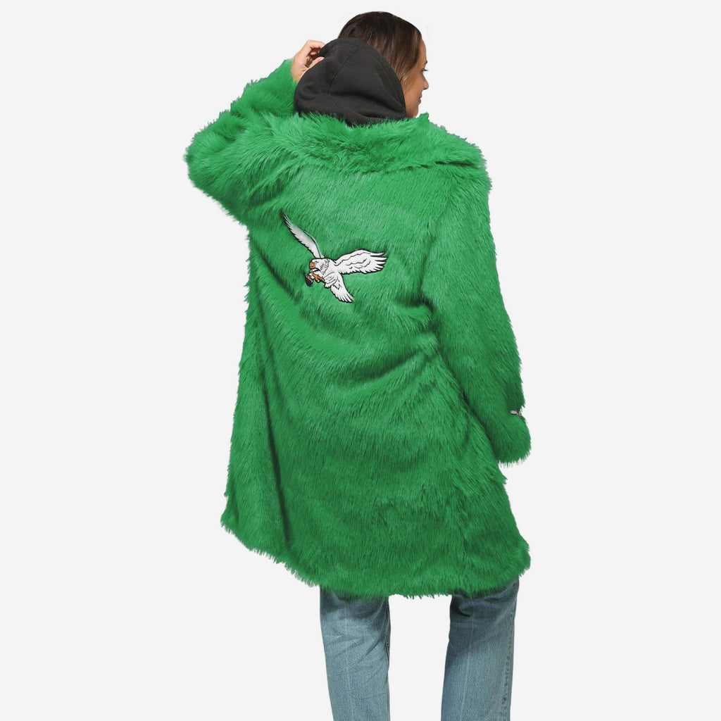 Philadelphia Eagles Kelly Green Faux Fur Long Jacket FOCO XS/S - FOCO.com
