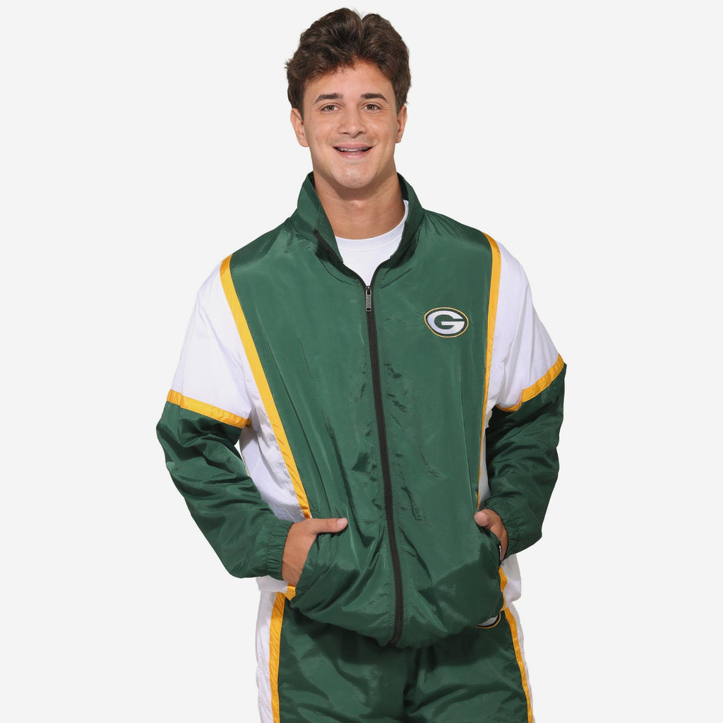 Green Bay Packers Nylon Crinkle Gameday Jacket FOCO S - FOCO.com