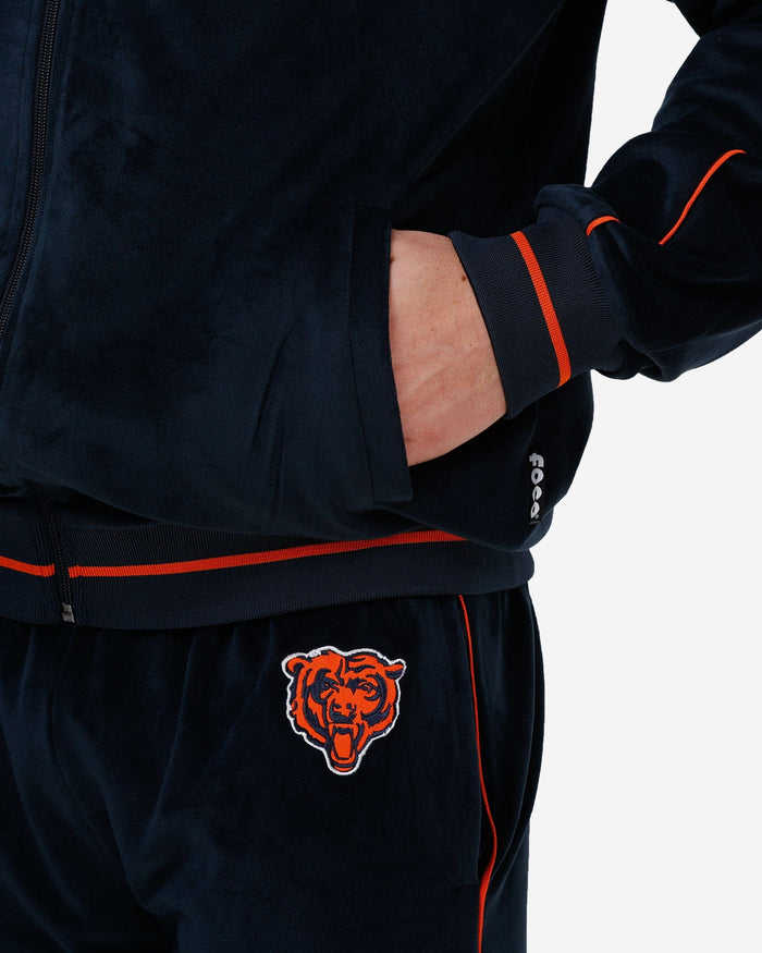 Chicago Bears Velour Zip Up Top FOCO - FOCO.com