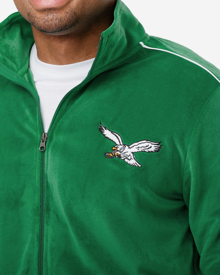 Philadelphia Eagles Kelly Green Velour Zip Up Top FOCO S - FOCO.com