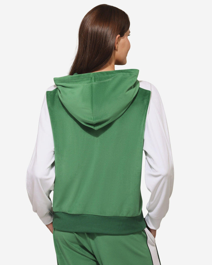 Philadelphia Eagles Womens Kelly Green Two Tone Velour Zip Up Top FOCO S - FOCO.com