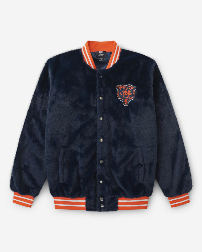 Chicago Bears Womens Oversized Faux Fur Bomber Jacket FOCO S - FOCO.com