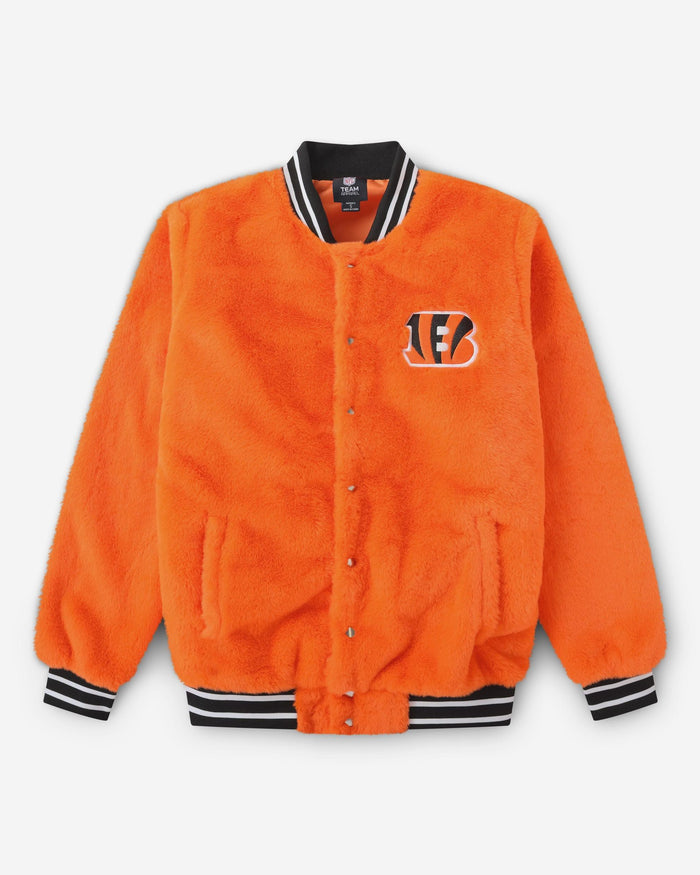 Cincinnati Bengals Womens Oversized Faux Fur Bomber Jacket FOCO S - FOCO.com