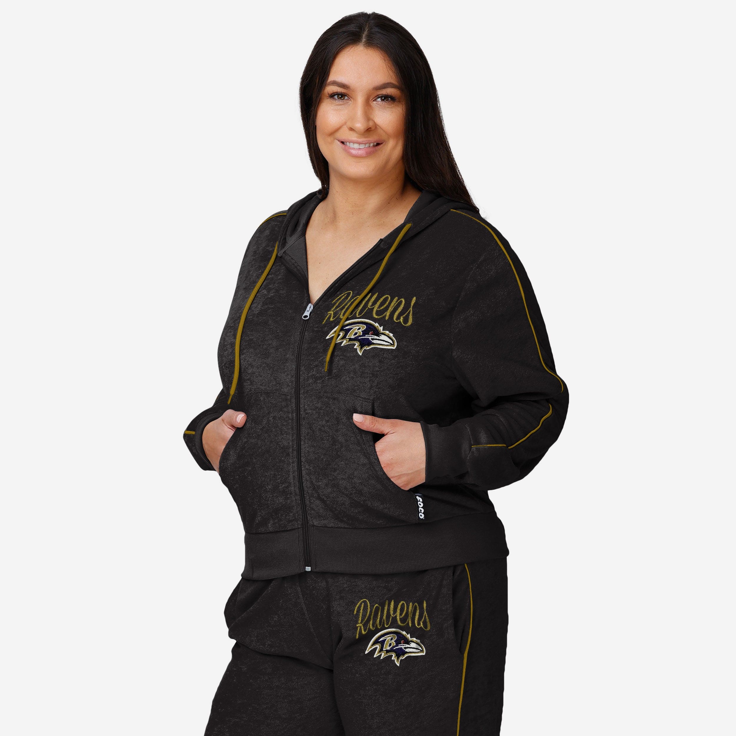Baltimore Ravens Womens Terry Knit Zip Up Top FOCO