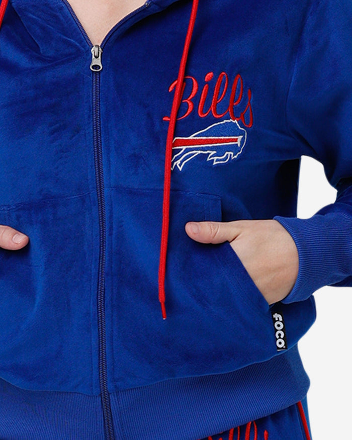 Buffalo Bills Womens Velour Zip Up Top FOCO - FOCO.com