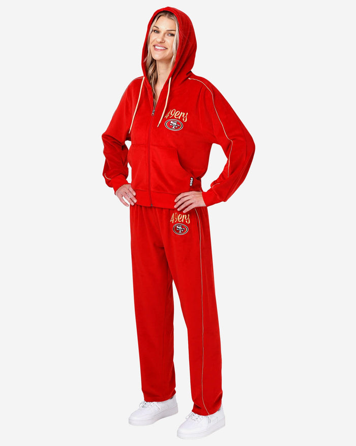 San Francisco 49ers Womens Velour Zip Up Top FOCO - FOCO.com
