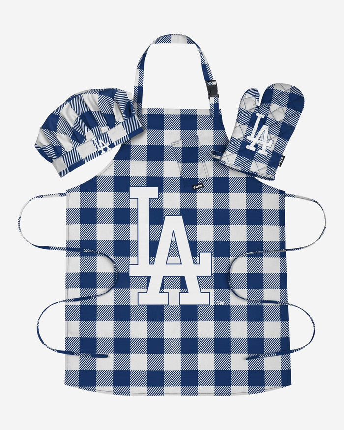 Los Angeles Dodgers Plaid Chef Set FOCO - FOCO.com
