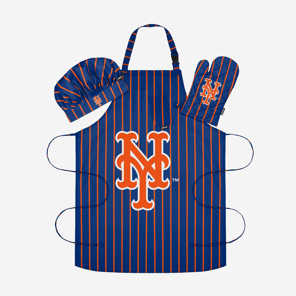 New York Mets Pinstripe Chef Set FOCO - FOCO.com