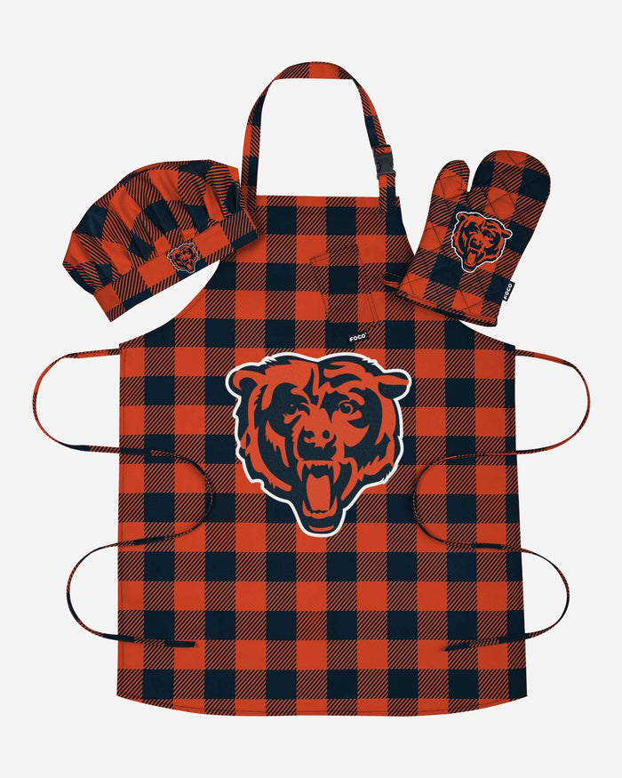 Chicago Bears Plaid Chef Set FOCO - FOCO.com