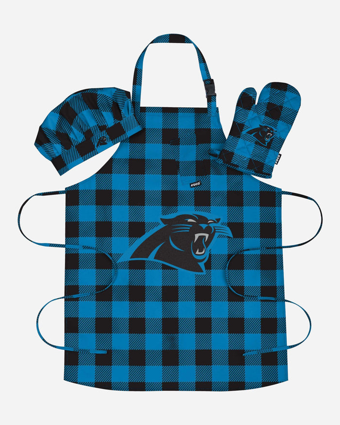 Carolina Panthers Plaid Chef Set FOCO - FOCO.com