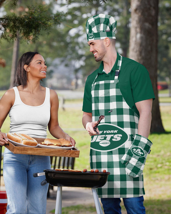New York Jets Plaid Chef Set FOCO - FOCO.com