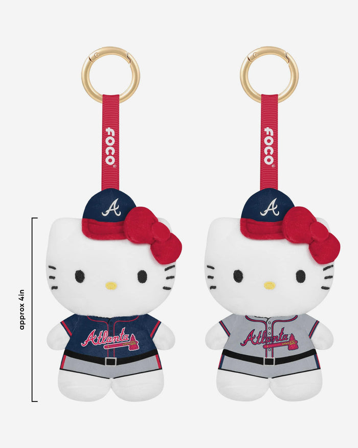 Atlanta Braves 2 Pack Mini Plush Hello Kitty® Bag Charm Keychain FOCO - FOCO.com