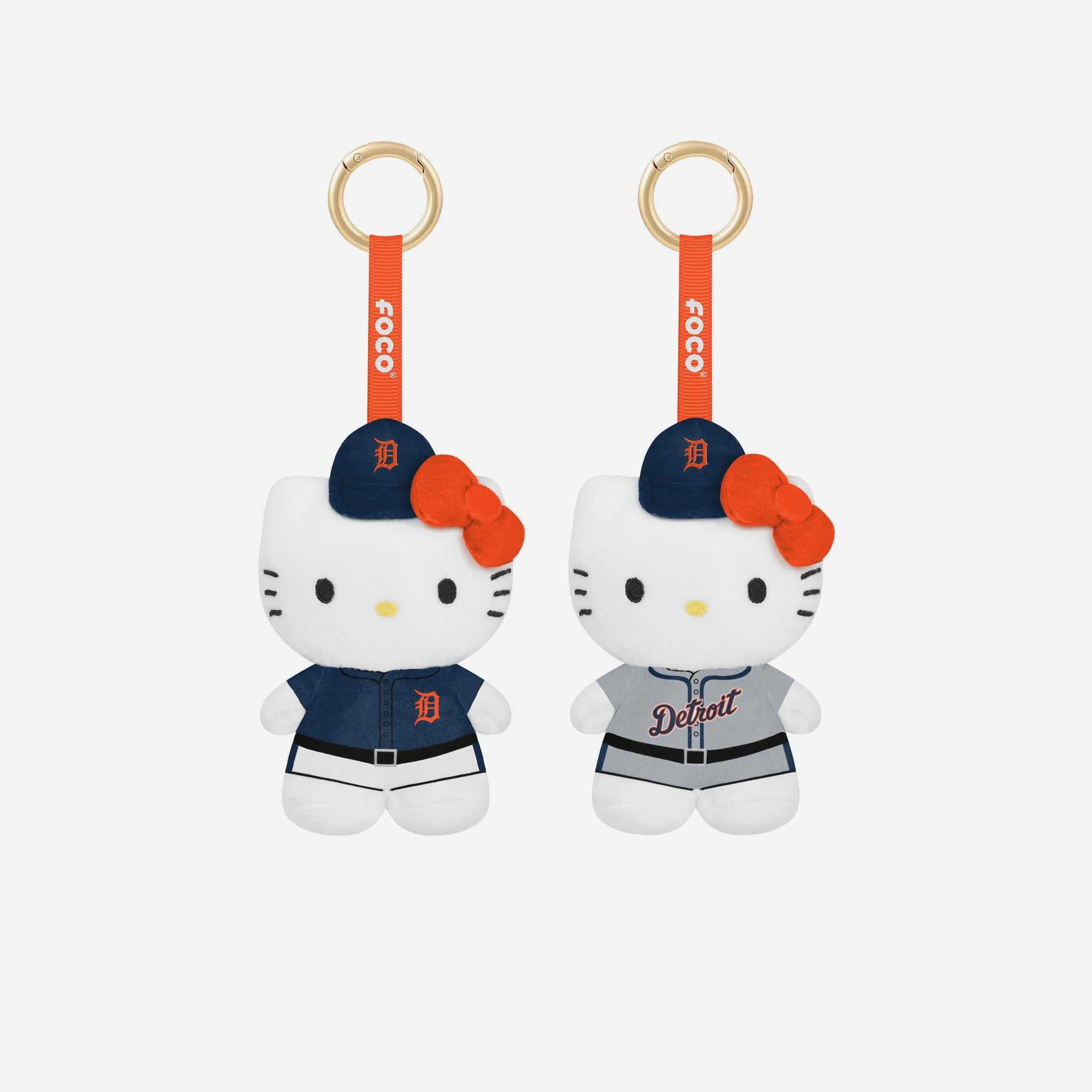 Detroit Tigers 2 Pack Mini Plush Hello Kitty® Bag Charm Keychain FOCO