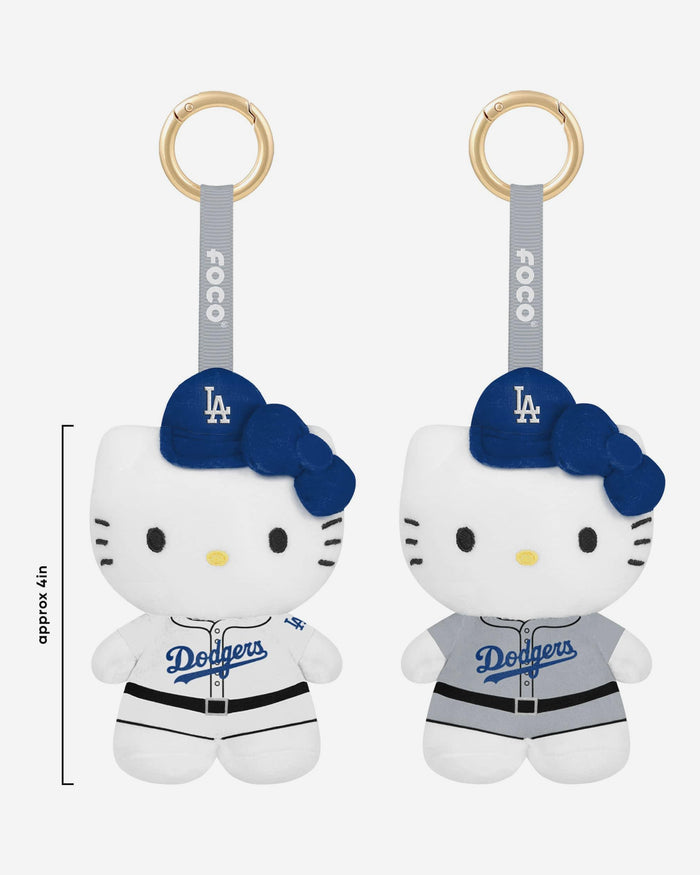 dodgers hello kitty backpack Los Angeles Dodgers 2 Pack Mini Plush Hello Kitty® Bag Charm Keychain FOCO