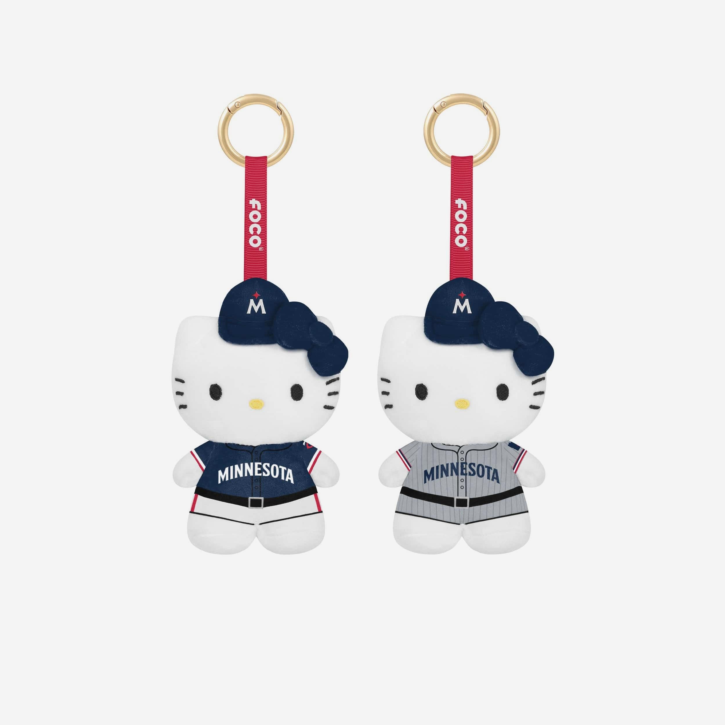 Minnesota Twins 2 Pack Mini Plush Hello Kitty® Bag Charm Keychain FOCO