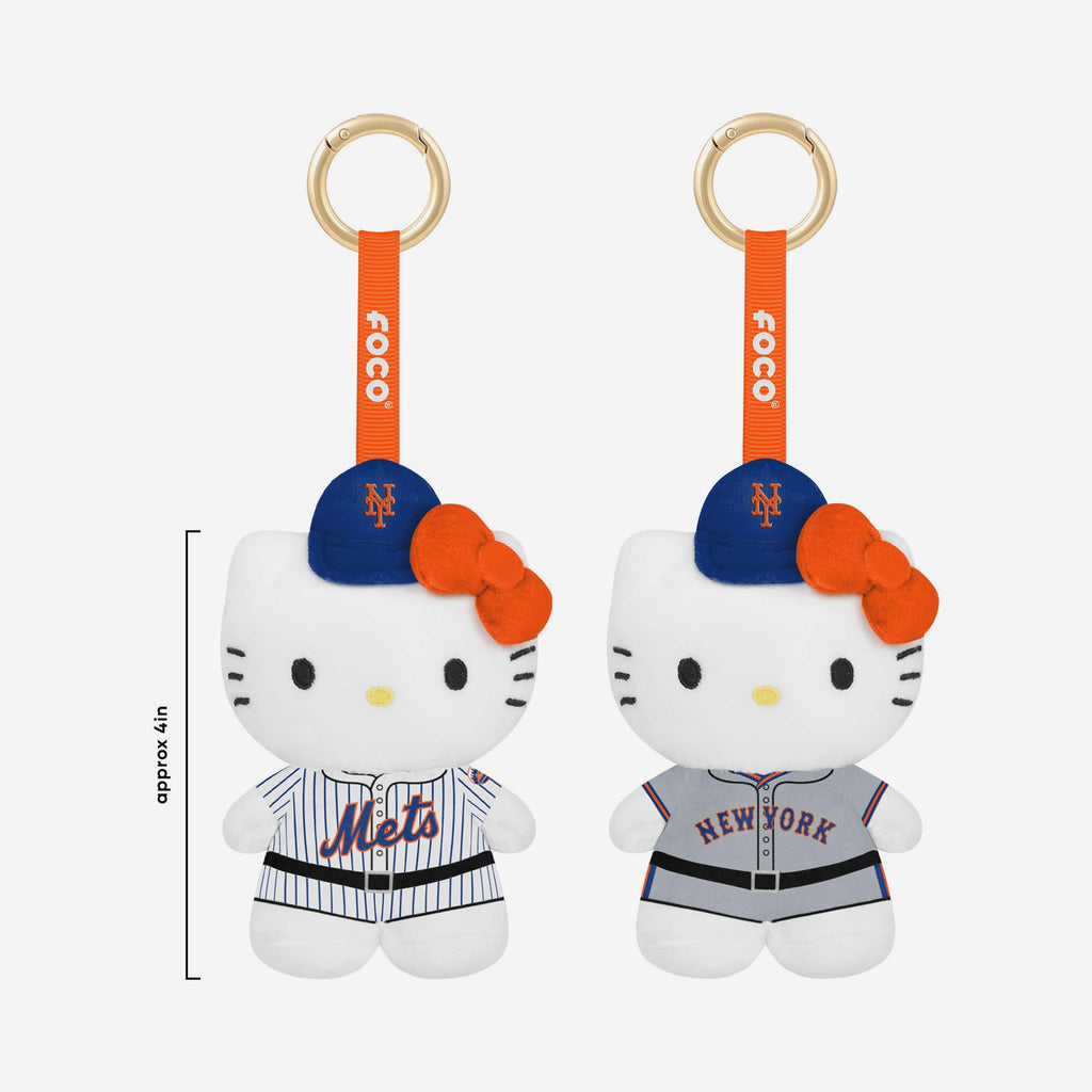 New York Mets 2 Pack Mini Plush Hello Kitty® Bag Charm Keychain FOCO