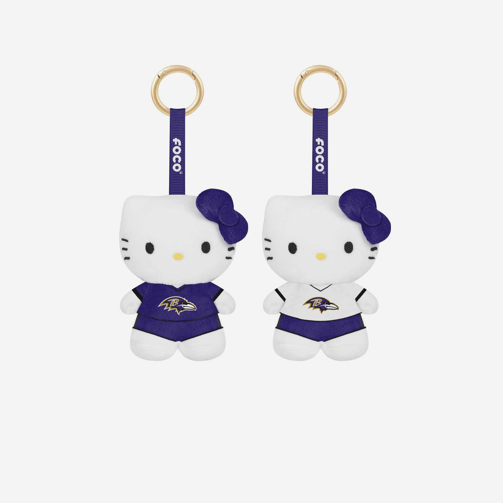 Baltimore Ravens 2 Pack Mini Plush Hello Kitty® Bag Charm Keychain FOCO - FOCO.com