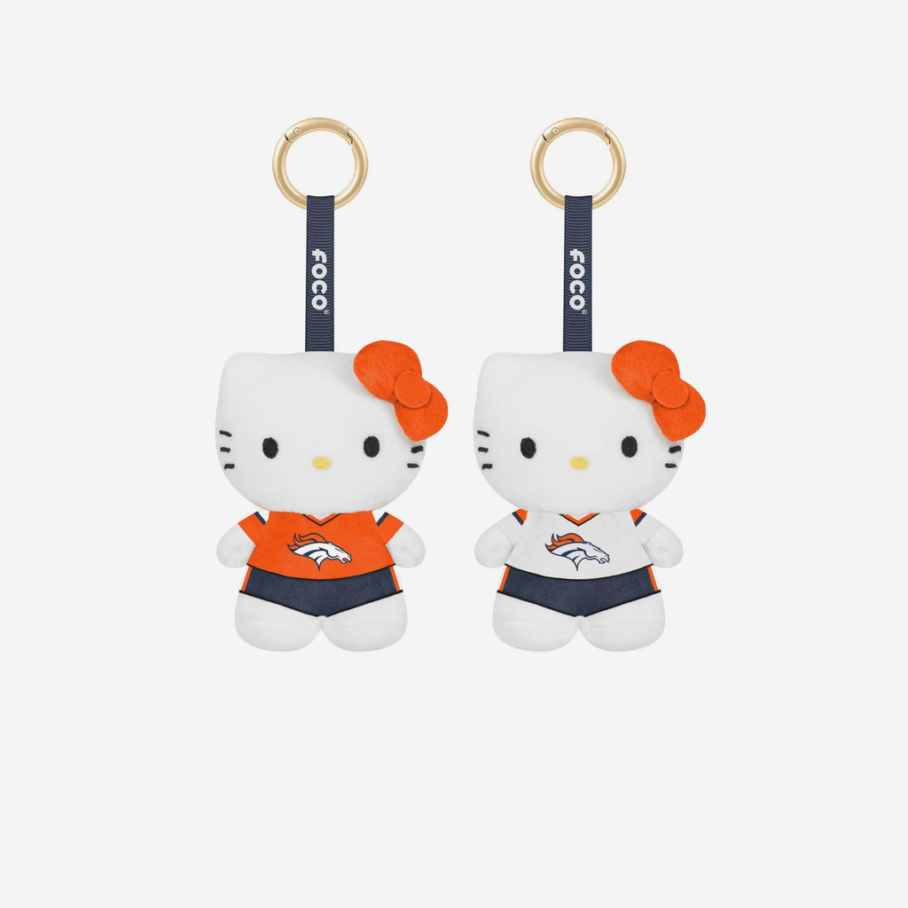 Denver Broncos 2 Pack Mini Plush Hello Kitty® Bag Charm Keychain FOCO - FOCO.com