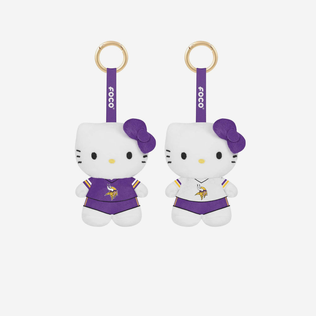 Minnesota Vikings 2 Pack Mini Plush Hello Kitty® Bag Charm Keychain FOCO
