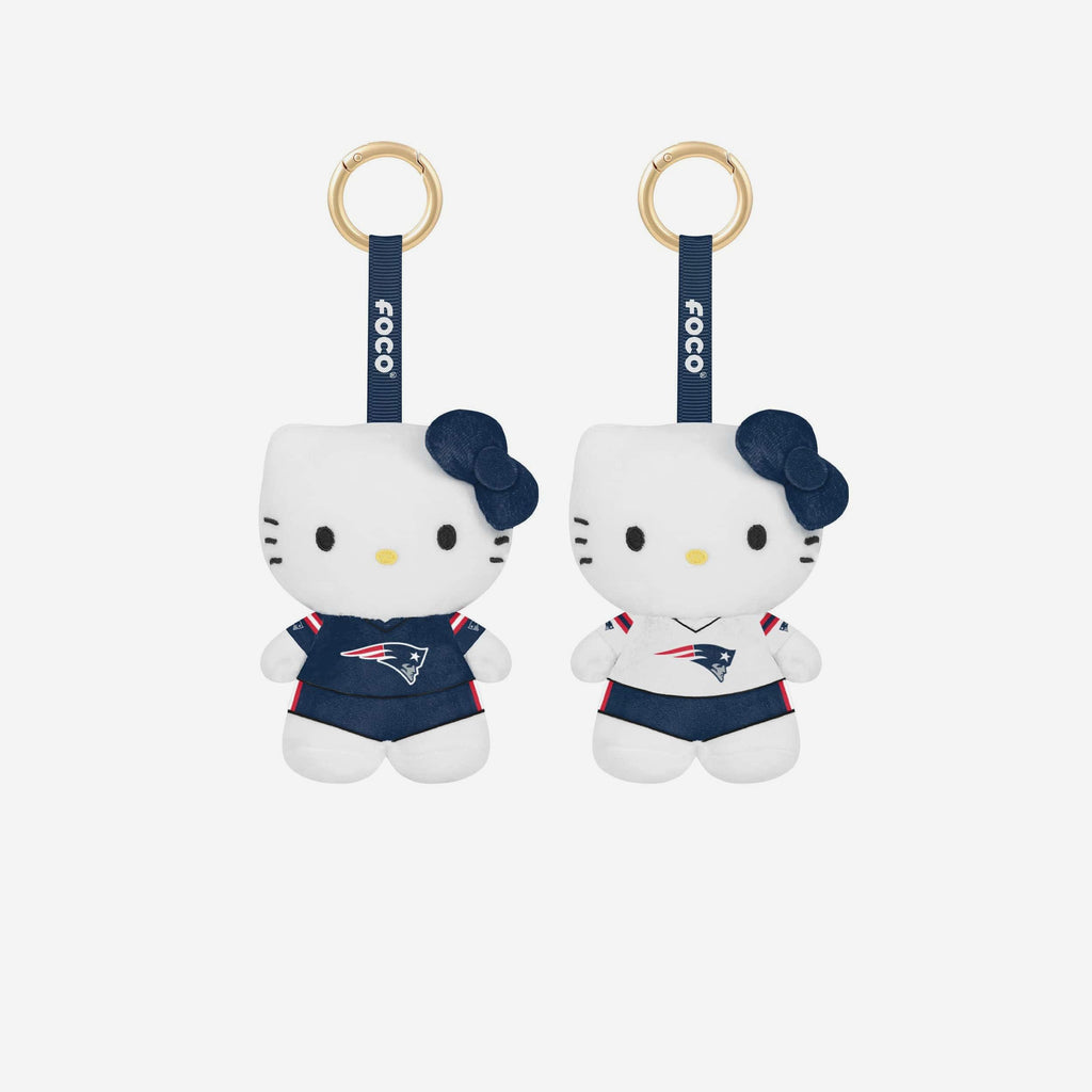 New England Patriots 2 Pack Mini Plush Hello Kitty® Bag Charm Keychain FOCO