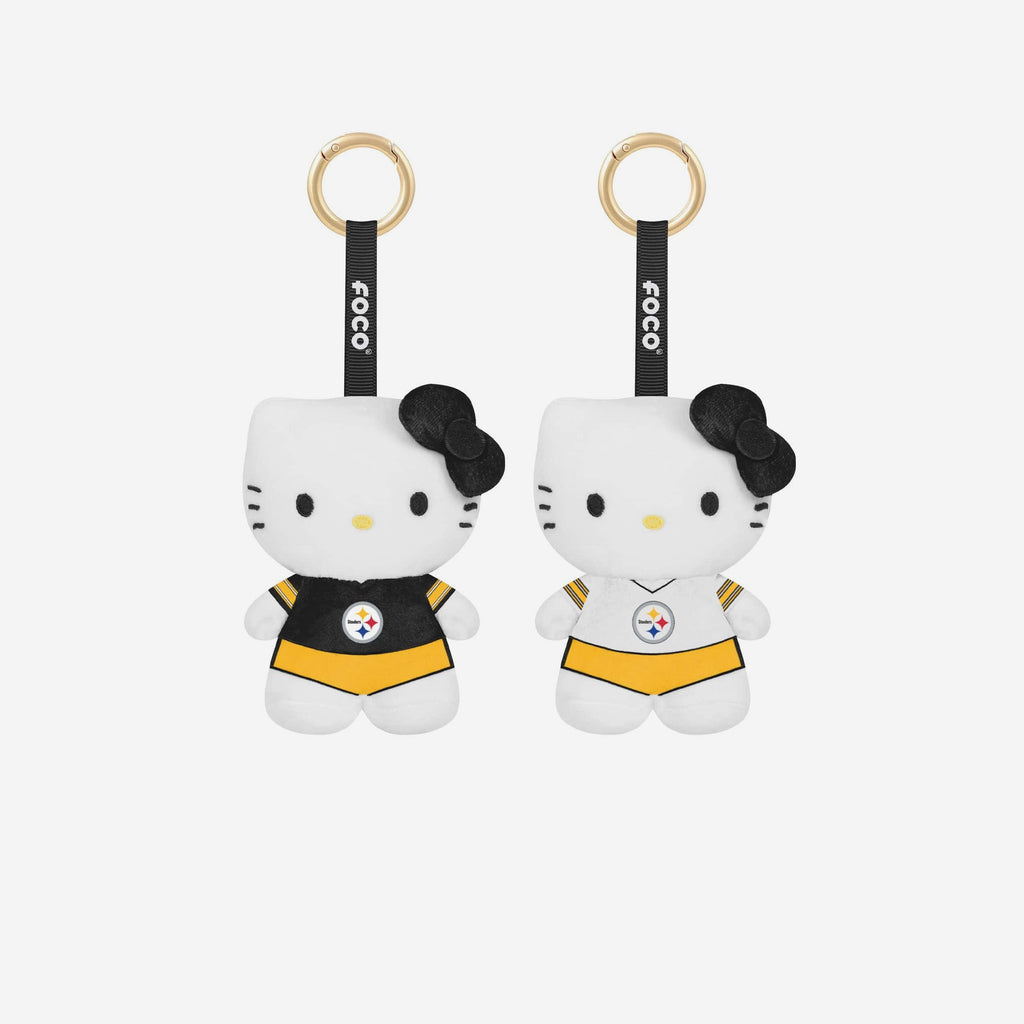 Pittsburgh Steelers 2 Pack Mini Plush Hello Kitty® Bag Charm Keychain FOCO - FOCO.com