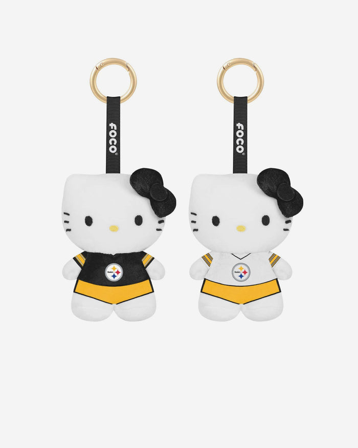 Pittsburgh Steelers 2 Pack Mini Plush Hello Kitty® Bag Charm Keychain FOCO - FOCO.com