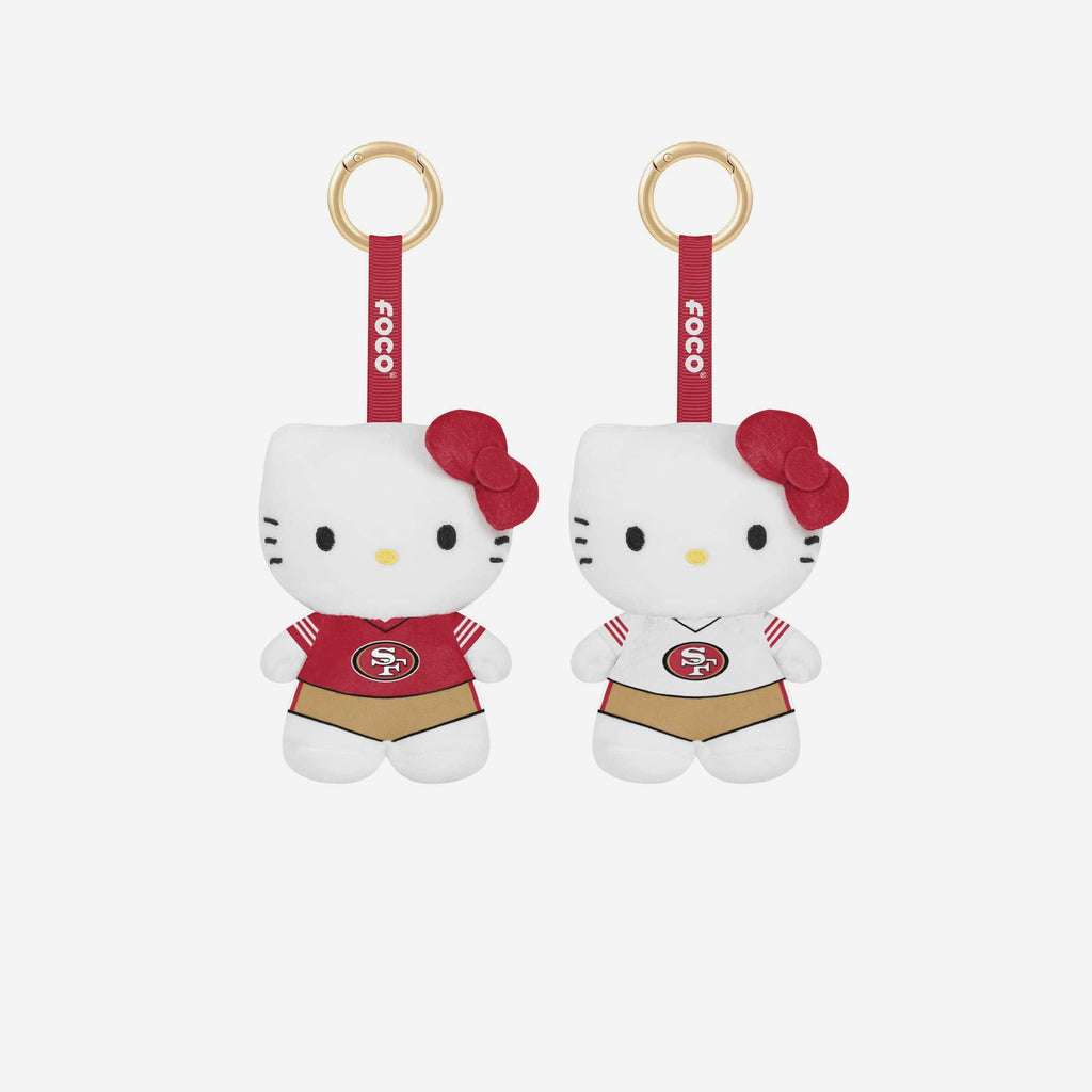 San Francisco 49ers 2 Pack Mini Plush Hello Kitty® Bag Charm Keychain FOCO - FOCO.com