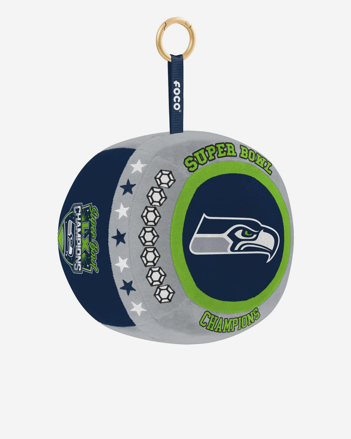 Seattle Seahawks Super Bowl LX Champions 4 Inch Plush Ring Bag Charm Keychain FOCO - FOCO.com