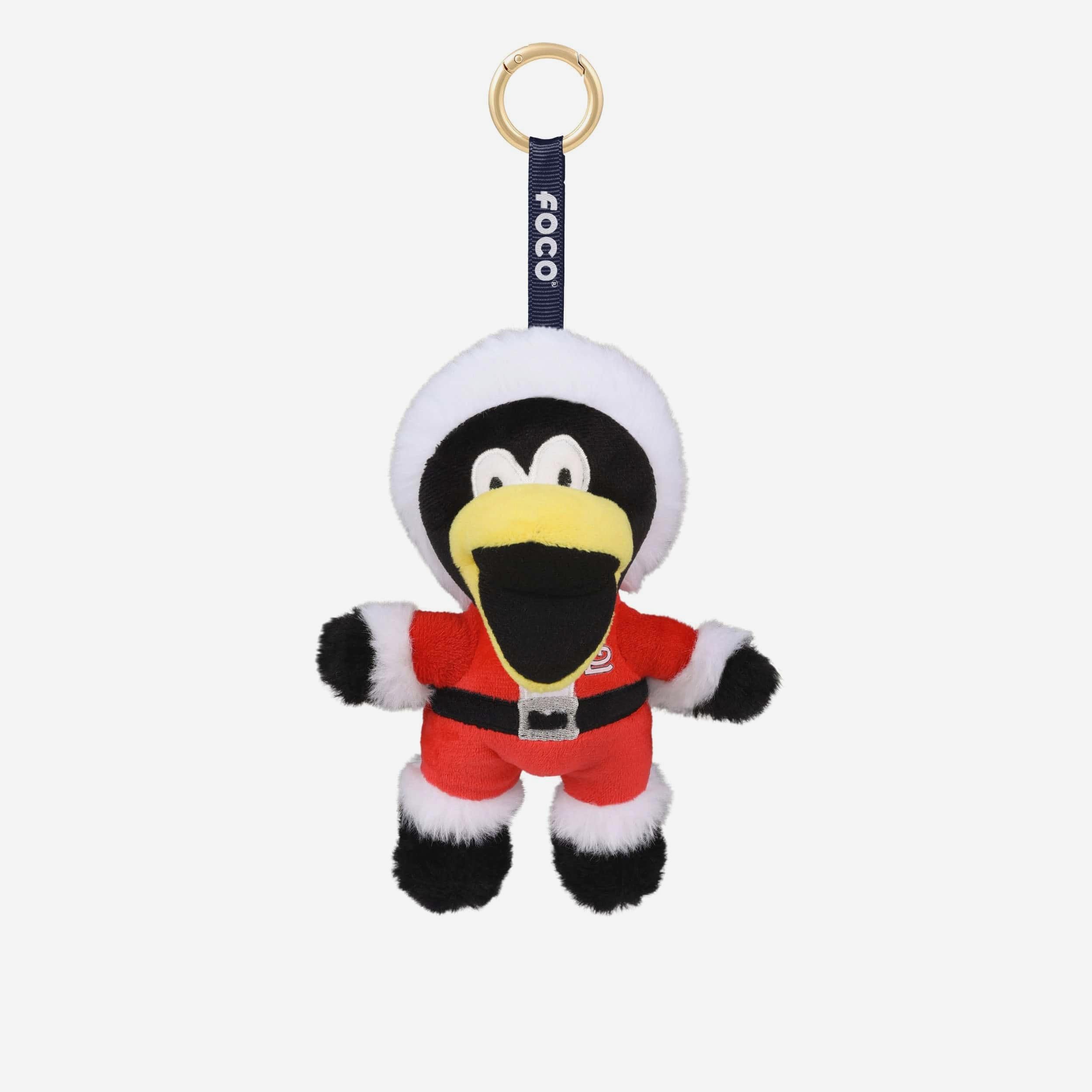 St Louis Cardinals Plush Mascot Santa Bag Charm Keychain FOCO
