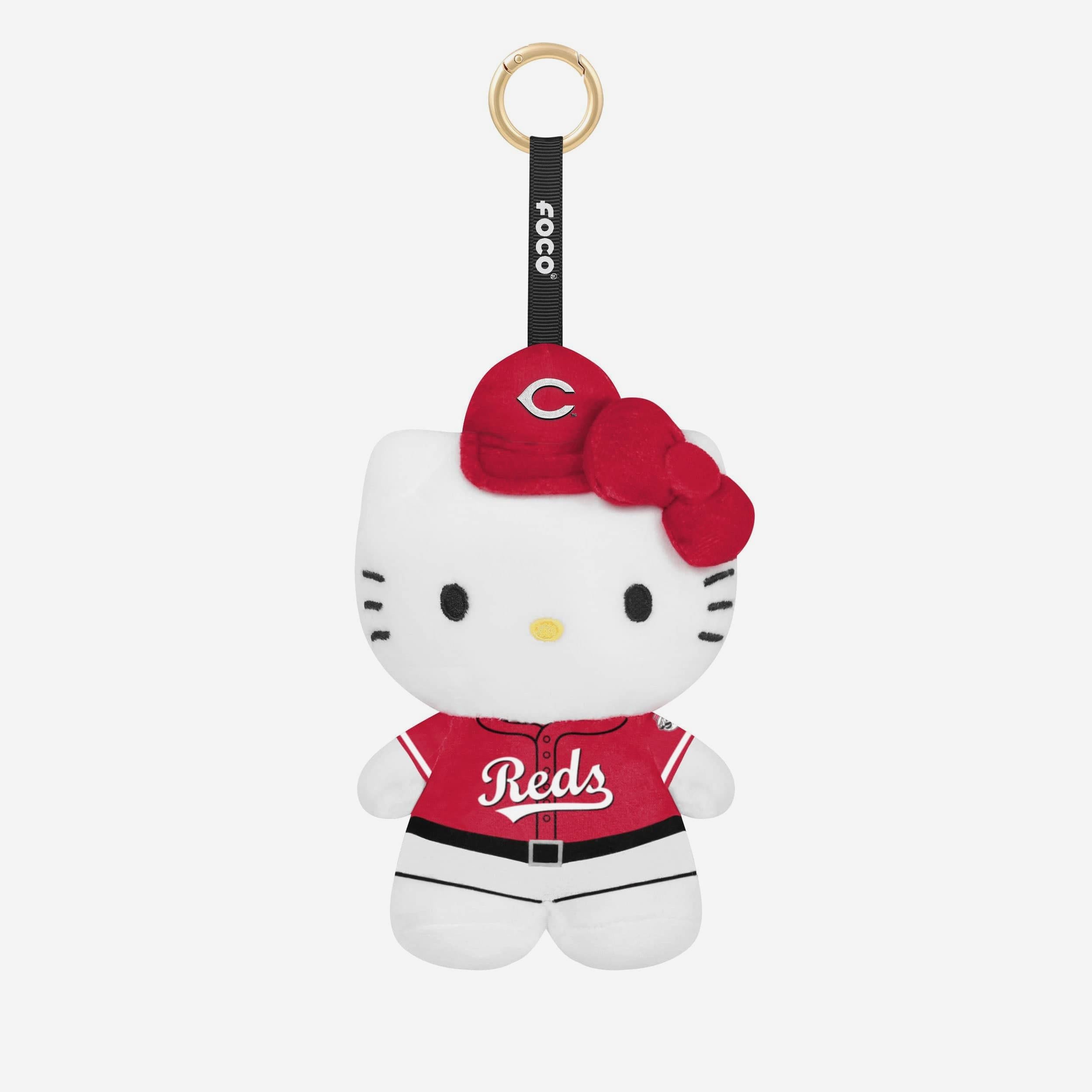 Cincinnati Reds Plush Hello Kitty® Bag Charm Keychain FOCO